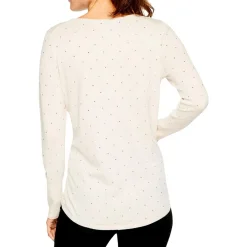Vital Twinkle Embellished Knit Pullover Sweater