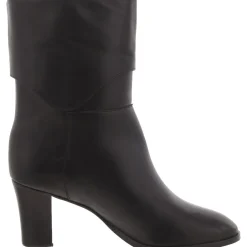 Vivian Leather Block Heel Mid-Calf Boots