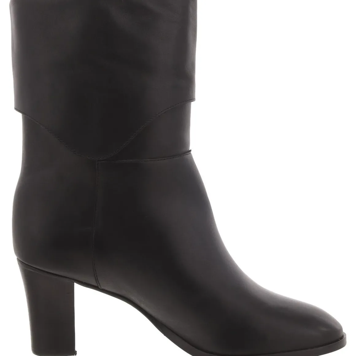 Vivian Leather Block Heel Mid-Calf Boots