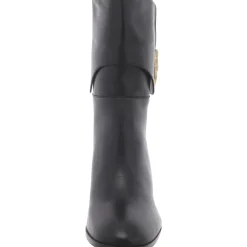 Vivian Leather Block Heel Mid-Calf Boots