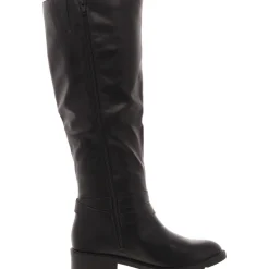 Vivicaa Buckle Faux Leather Knee-High Boots