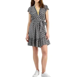 V-Neck Crochet Shift Dress