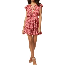 V-Neck Crochet Shift Dress