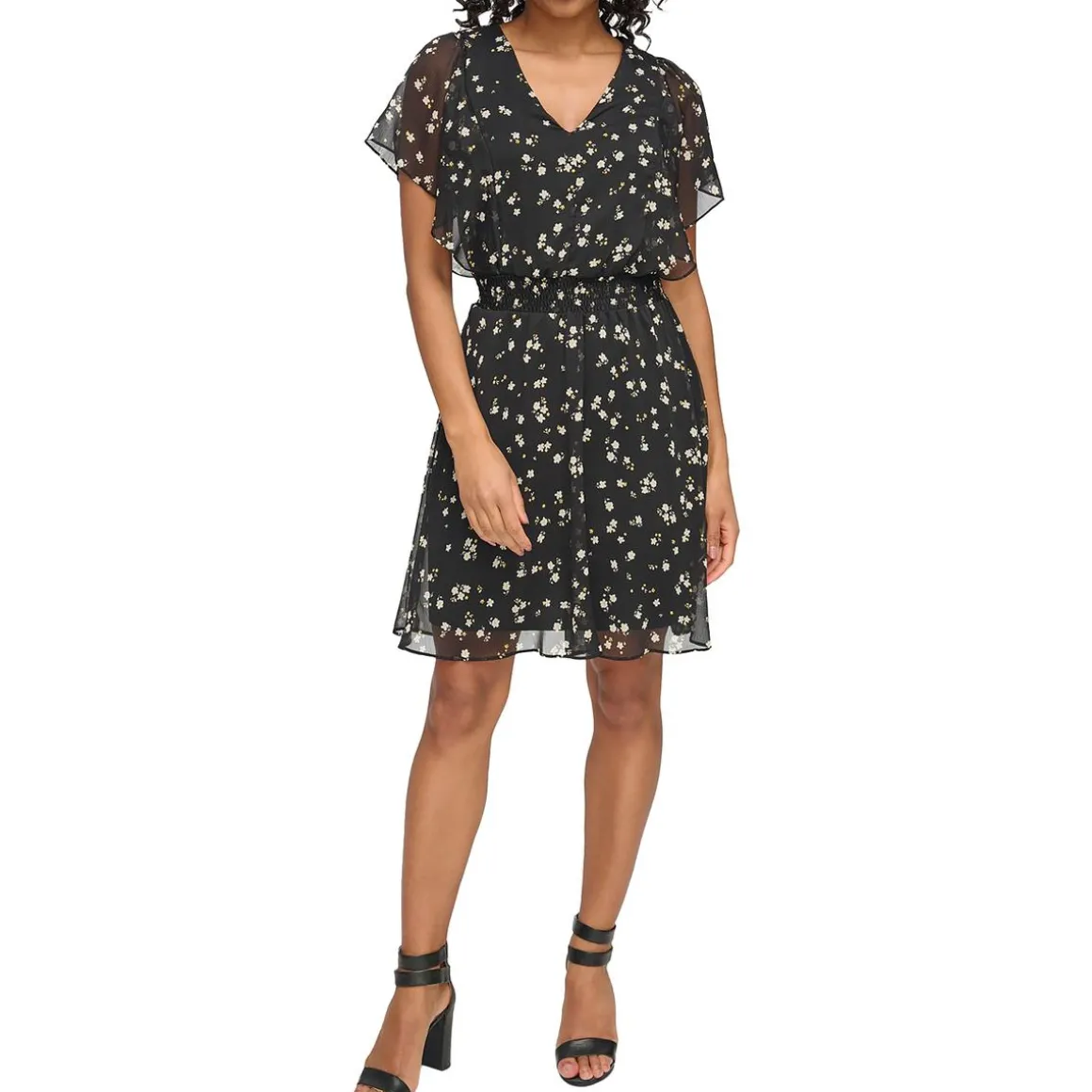 V-Neck Floral Mini Dress