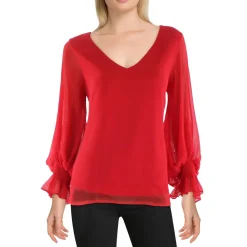 V-Neck Office Blouse