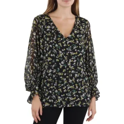V-Neck Office Blouse