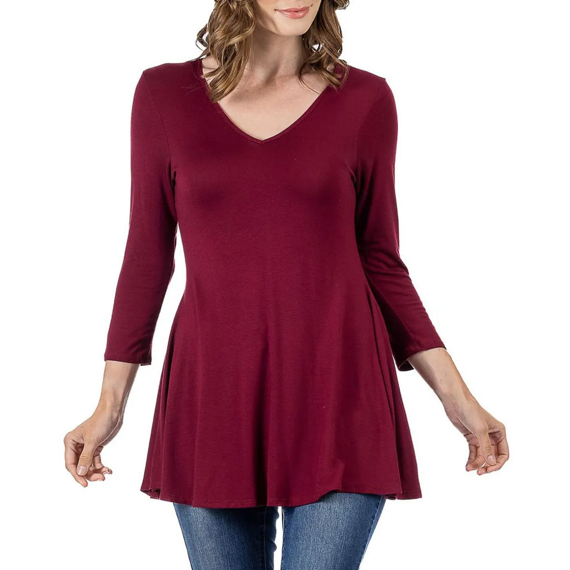 V-Neck Tunic Pullover Top