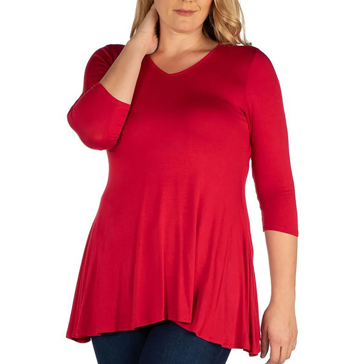 V-Neck Tunic Pullover Top