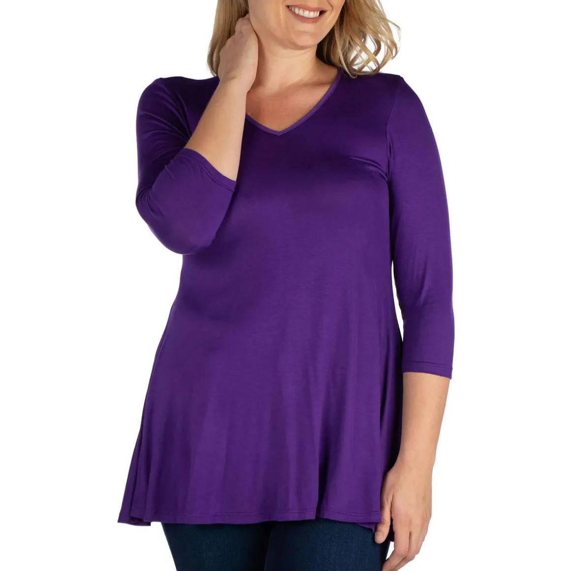 V-Neck Tunic Pullover Top