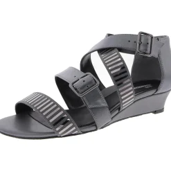 Voluptuous Leather Criss-Cross Wedge Sandals