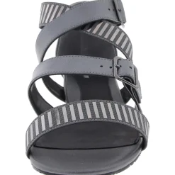 Voluptuous Leather Criss-Cross Wedge Sandals