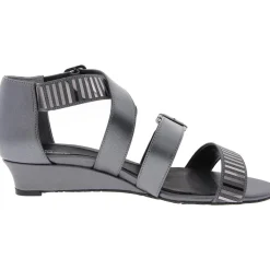 Voluptuous Leather Criss-Cross Wedge Sandals