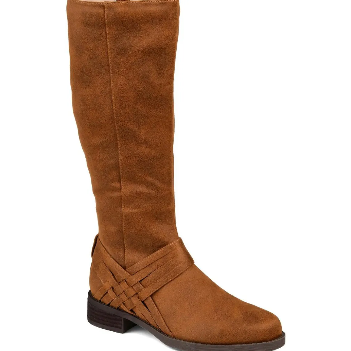 WCMEG Faux Leather Wide Calf Knee-High Boots