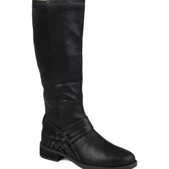 WCMEG Faux Leather Wide Calf Knee-High Boots