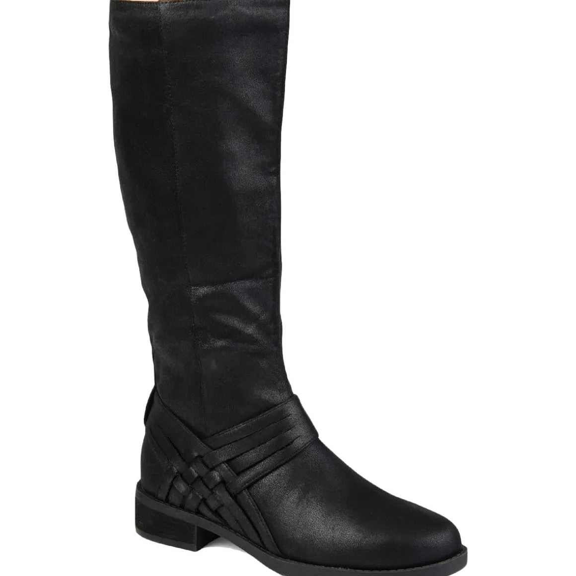 WCMEG Faux Leather Wide Calf Knee-High Boots