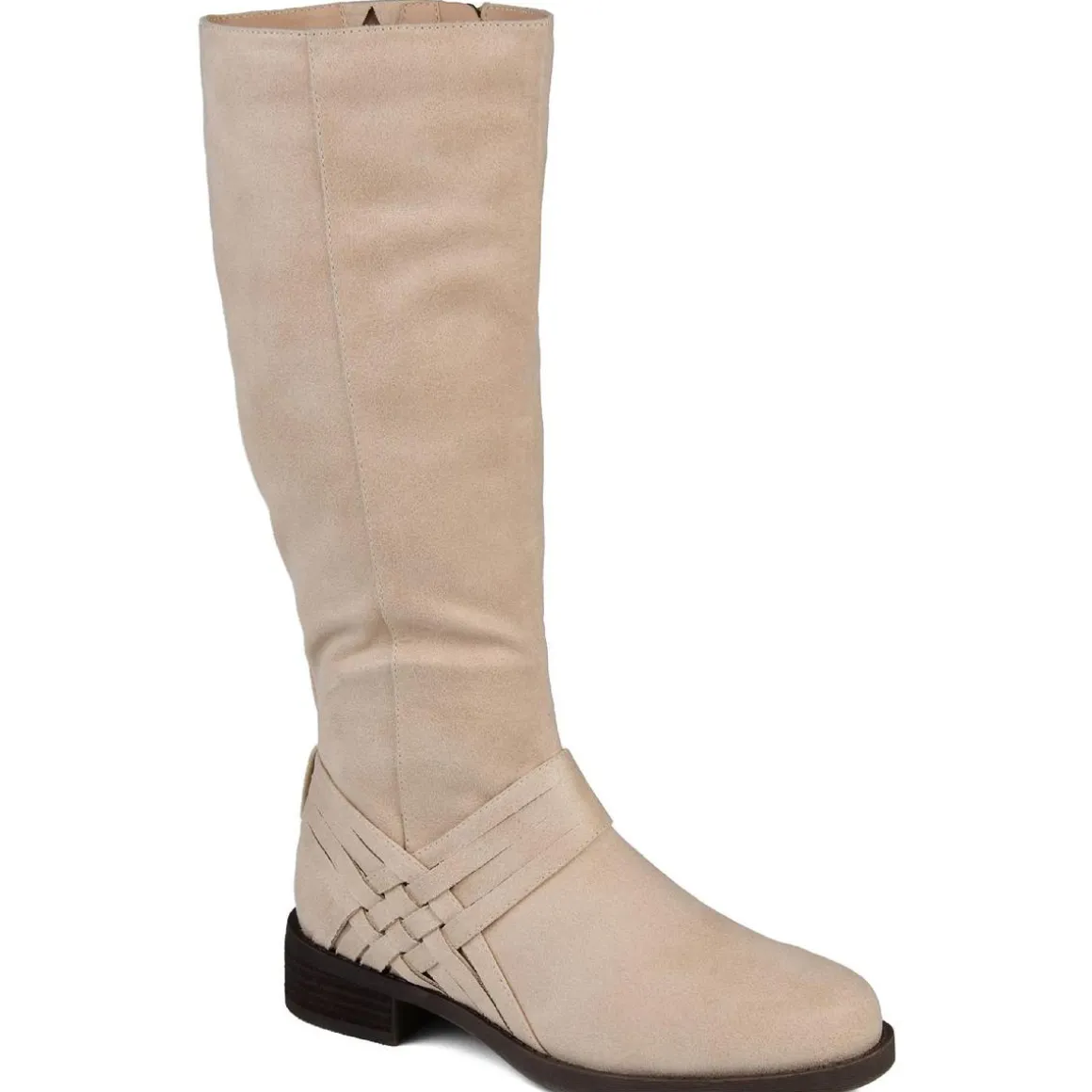 WCMEG Faux Leather Wide Calf Knee-High Boots