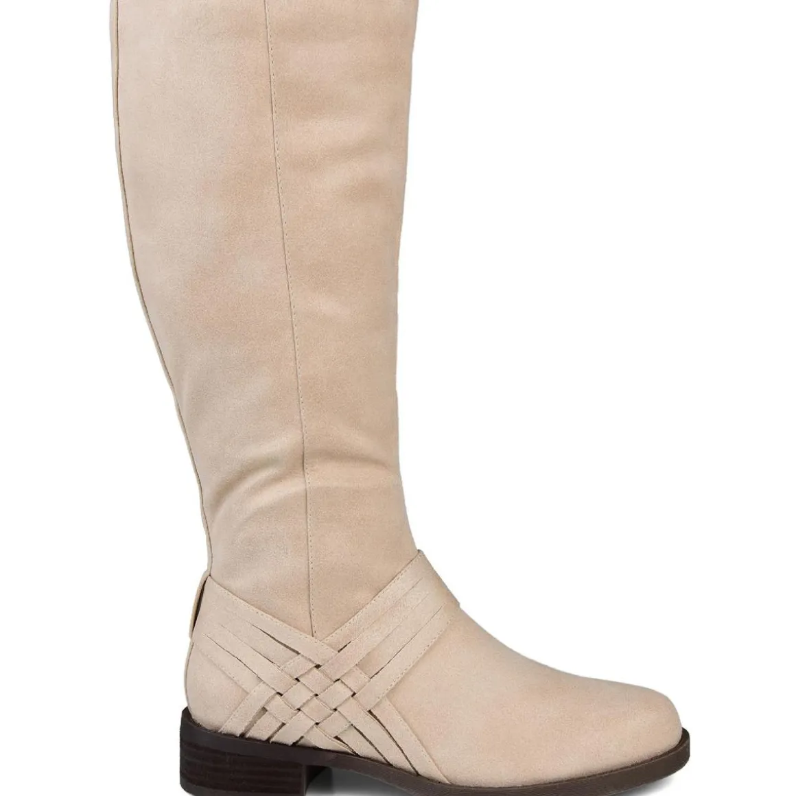 WCMEG Faux Leather Wide Calf Knee-High Boots