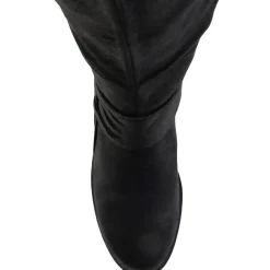 WCMEG Faux Leather Wide Calf Knee-High Boots