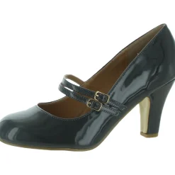 Wendy Patent Round Toe Pumps