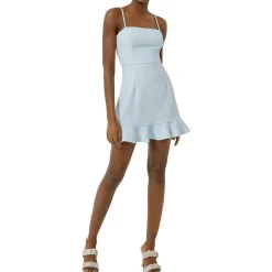 Whisper Frill Hem Flounce Sleeveless Mini Dress