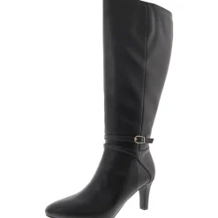 Wide Calf Faux Leather Knee-High Boots