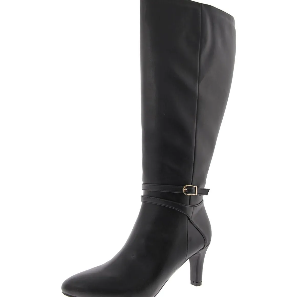 Wide Calf Faux Leather Knee-High Boots