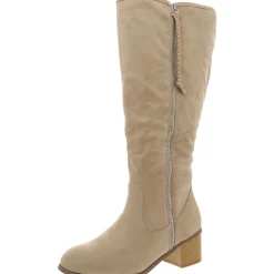 Wide Calf Faux Suede Mid-Calf Boots