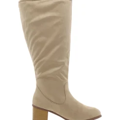 Wide Calf Faux Suede Mid-Calf Boots