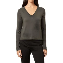 Wide Hem Slit V-Neck Sweater