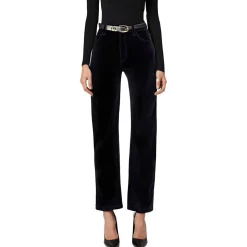 Willie Solid Velvet Straight Leg Pants