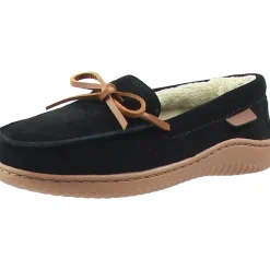 Wilmington Faux Fur Lined Leather Moccasin Slippers