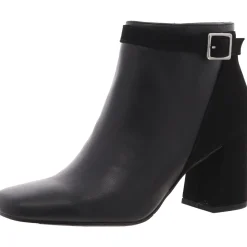 Winnipeg Block Heel Faux Leather Ankle Boots
