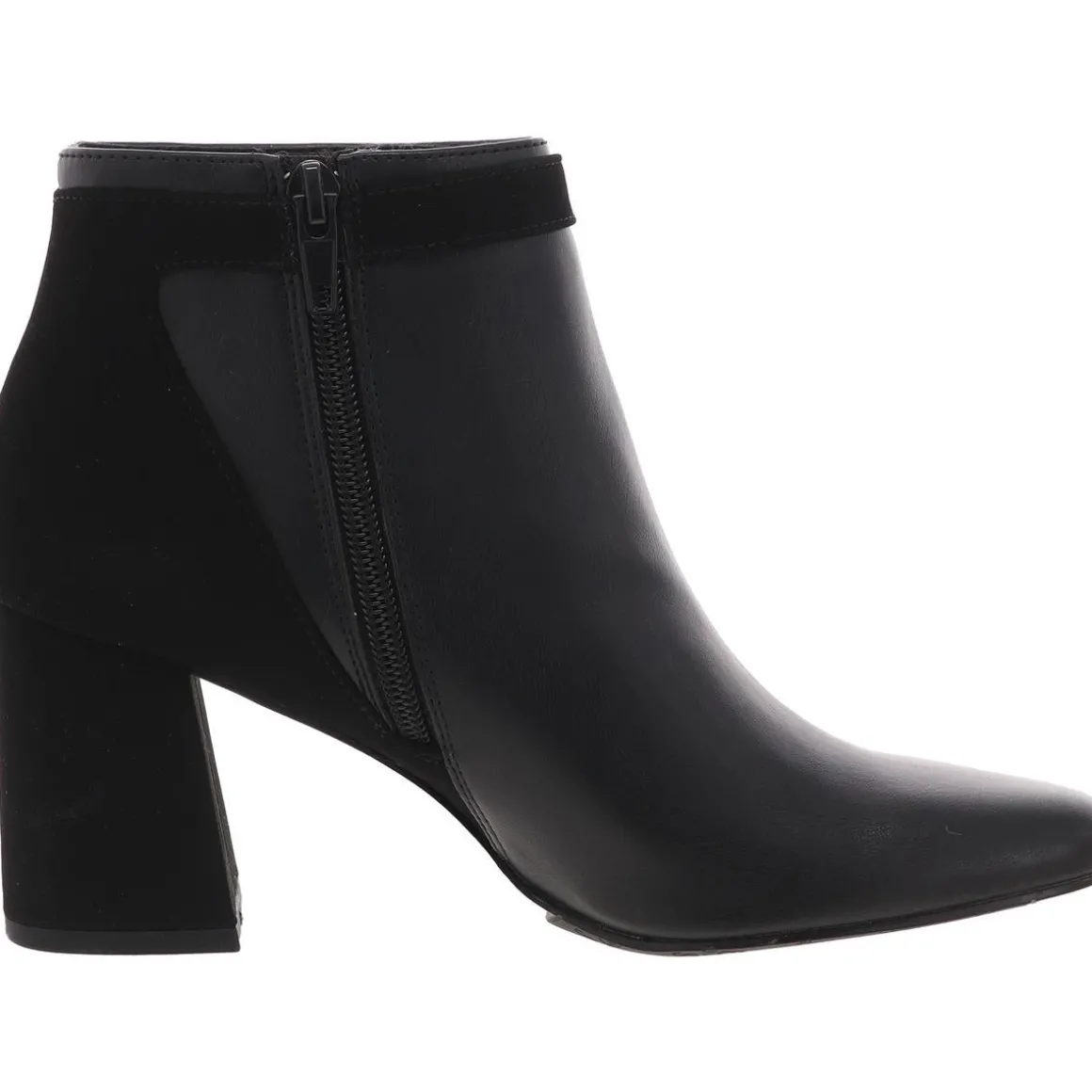 Winnipeg Block Heel Faux Leather Ankle Boots