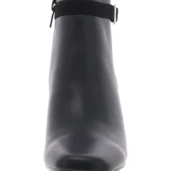 Winnipeg Block Heel Faux Leather Ankle Boots