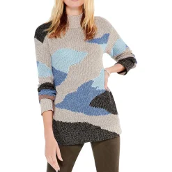 Winter Waves Mock Neck Shirt Tunic Sweater