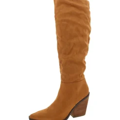 Wire Faux Leather Solid Knee-High Boots