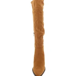 Wire Faux Leather Solid Knee-High Boots