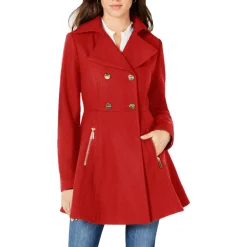 Wool Blend Midi Pea Coat