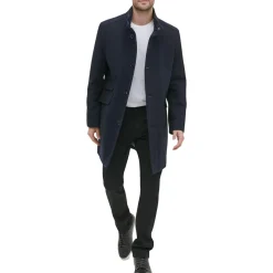 Wool Blend Single Breasted Pea Coat