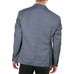 Wool Blend Suit Separate Two-Button Blazer