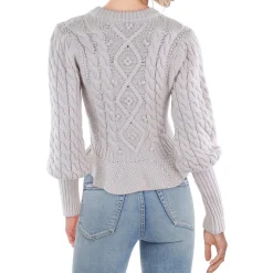 Wool Cable Knit Crewneck Sweater