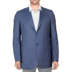 Wool Plaid Two-Button Suit Jacket