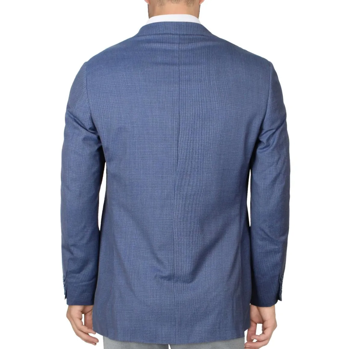 Wool Plaid Two-Button Suit Jacket