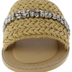 Woven Embellished Slide Sandals