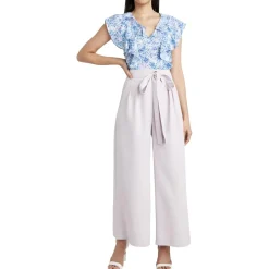Woven Tie Waist Wide Leg Pants