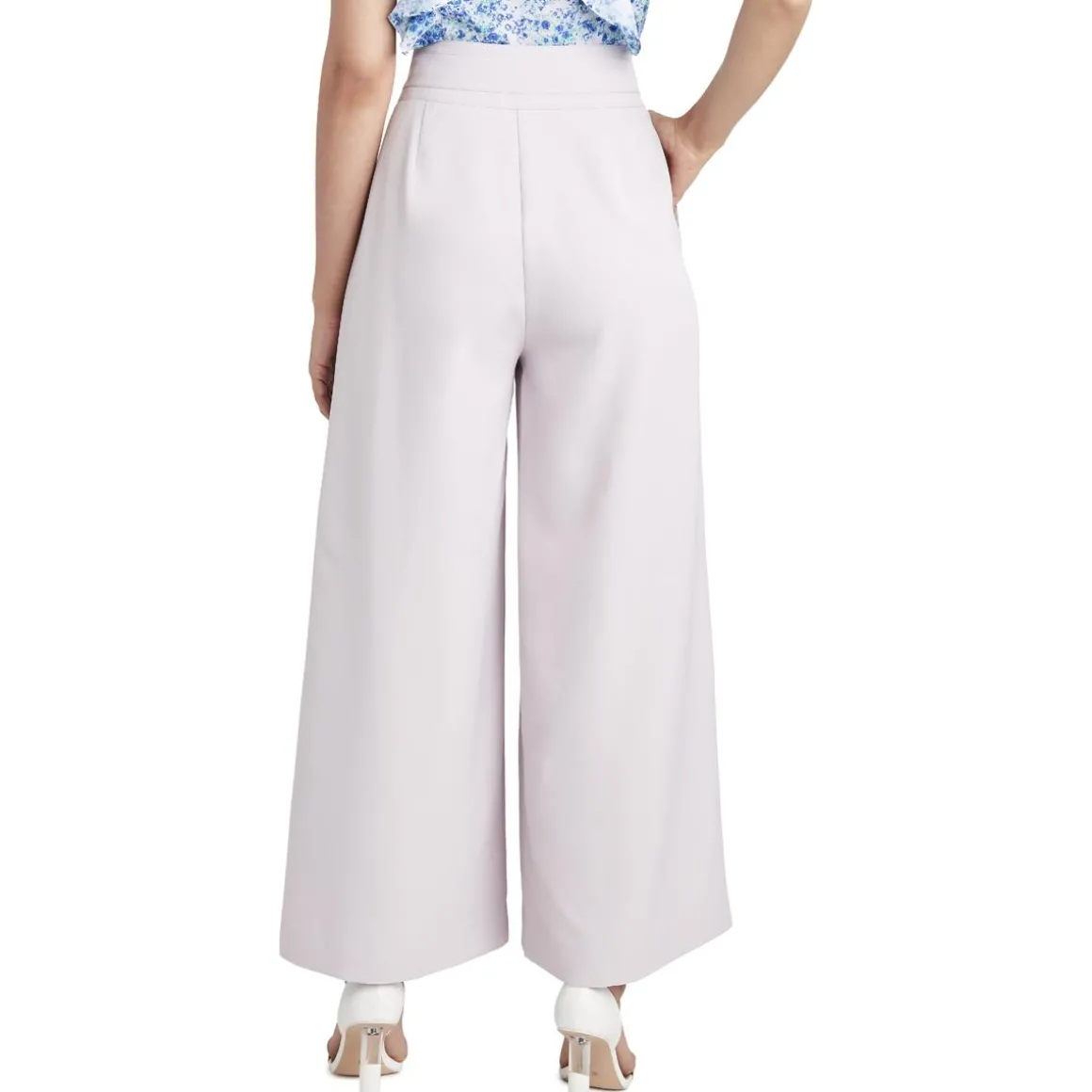 Woven Tie Waist Wide Leg Pants