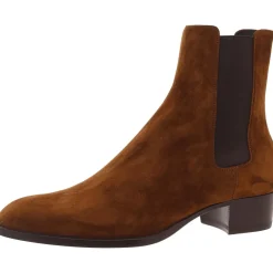 Wyatt Leather Chelsea Boots Block Heel Suede Chelsea Boots