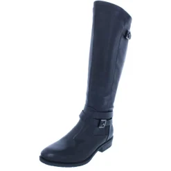Yalina Faux Leather Buckle Knee-High Boots