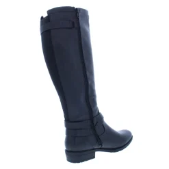 Yalina Faux Leather Buckle Knee-High Boots