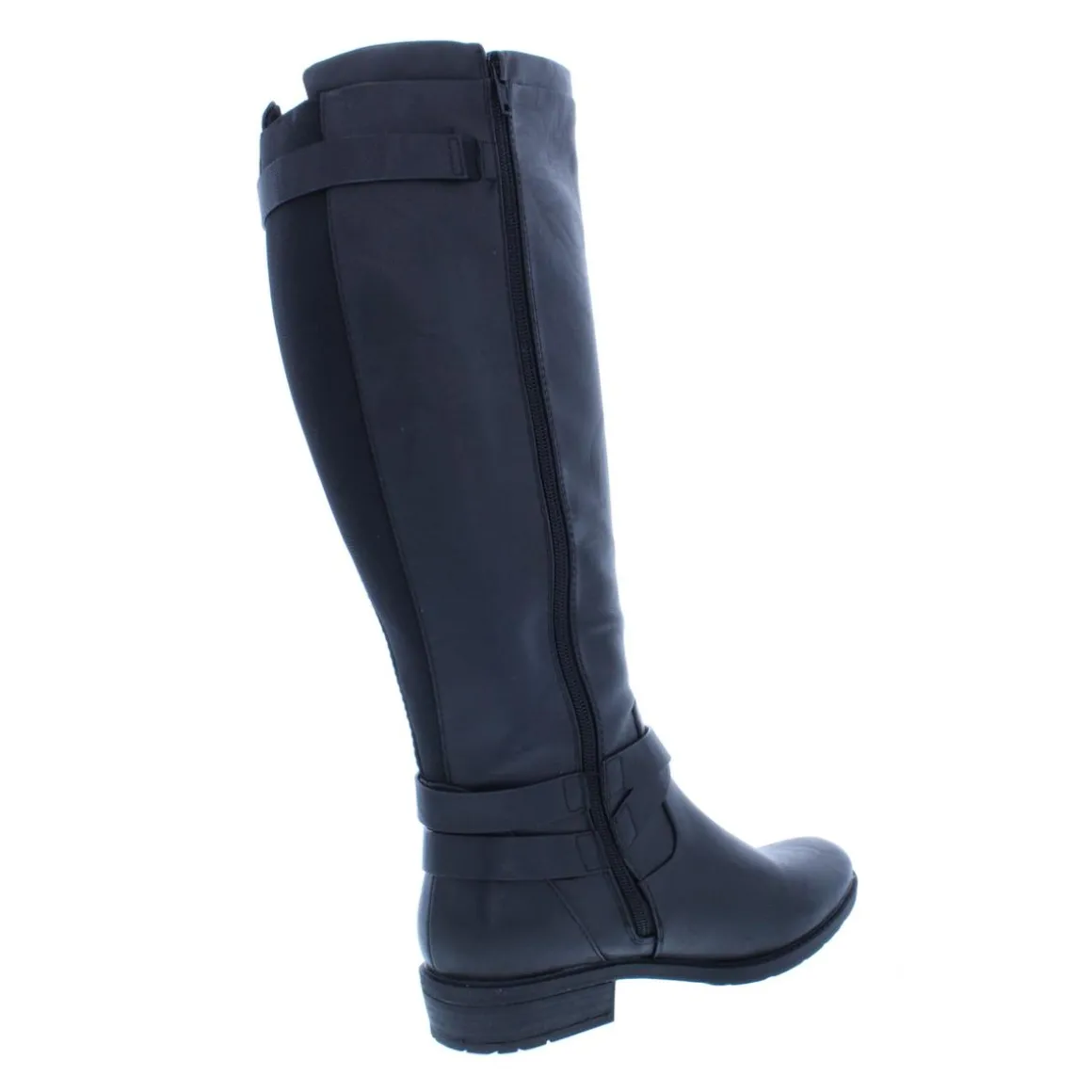 Yalina Faux Leather Buckle Knee-High Boots